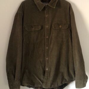 Men's Olive Green Covington VTG flannel lining Corduroy Jacket